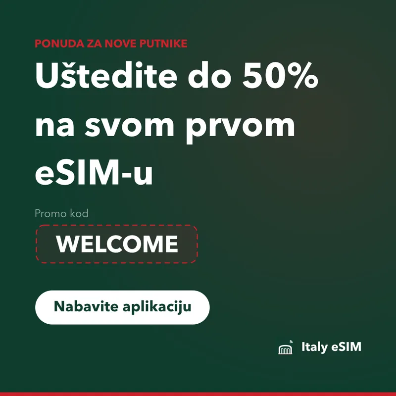 Italy eSIM promo kod – WELCOME, 15% popusta