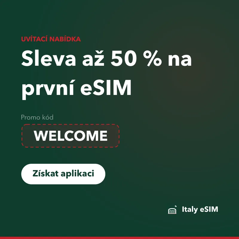 Promo kód Italy eSIM — WELCOME, sleva 15 %