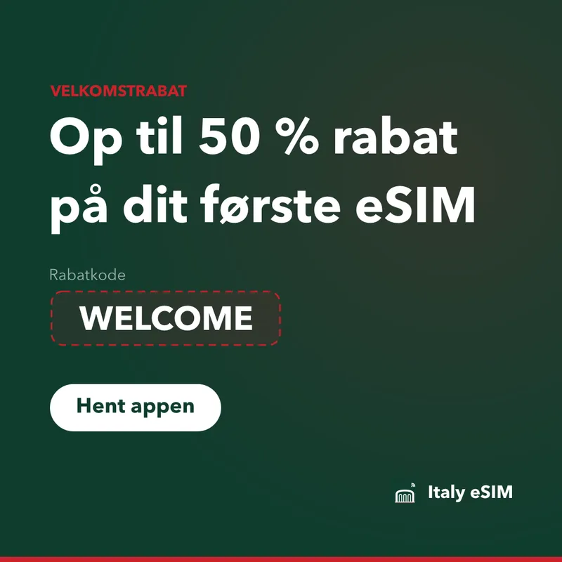 Italy eSIM-rabatkode — WELCOME, 15 % rabat