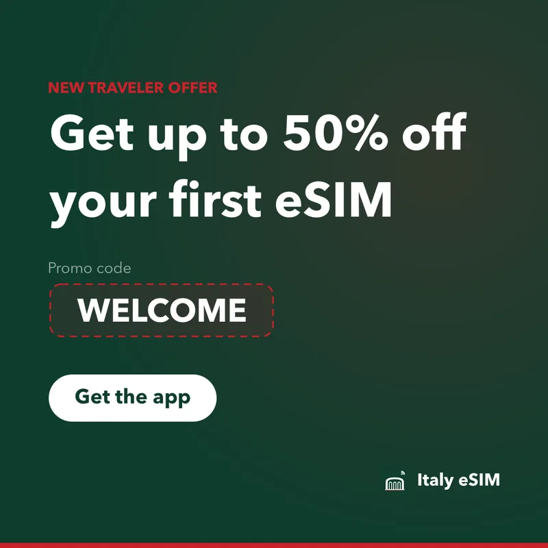 Italy eSIM Promo Code — WELCOME, Up to 50% Off