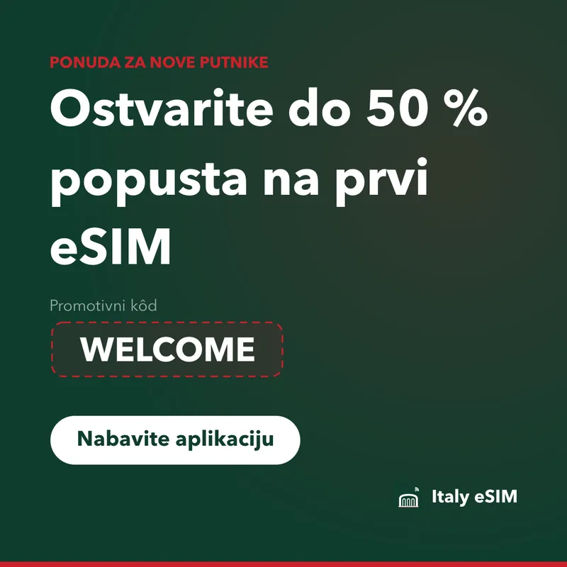 Italy eSIM promo kod – WELCOME, 15% popusta
