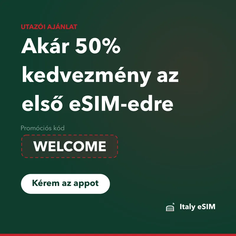 Italy eSIM Promóciós Kód — WELCOME, 15% Kedvezmény