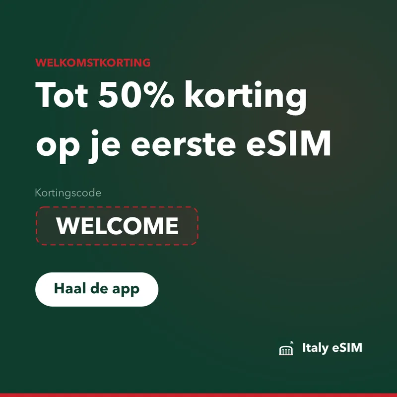 Italy eSIM-kortingscode — WELCOME, 15% korting