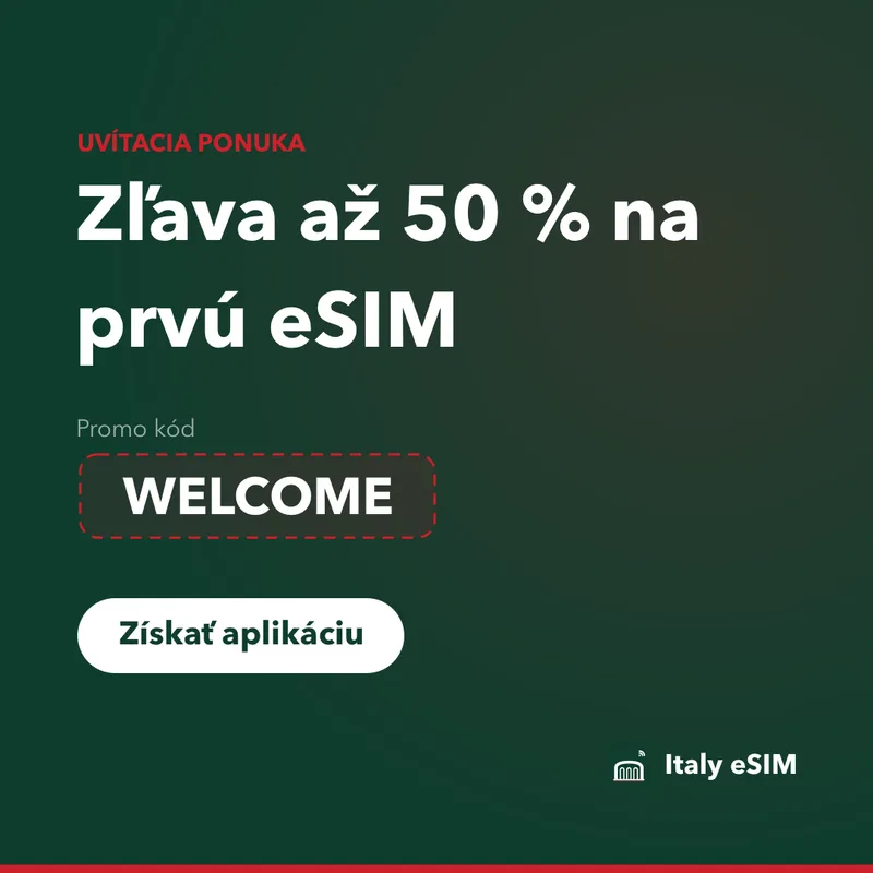 Promo kód Italy eSIM — WELCOME, zľava 15 %