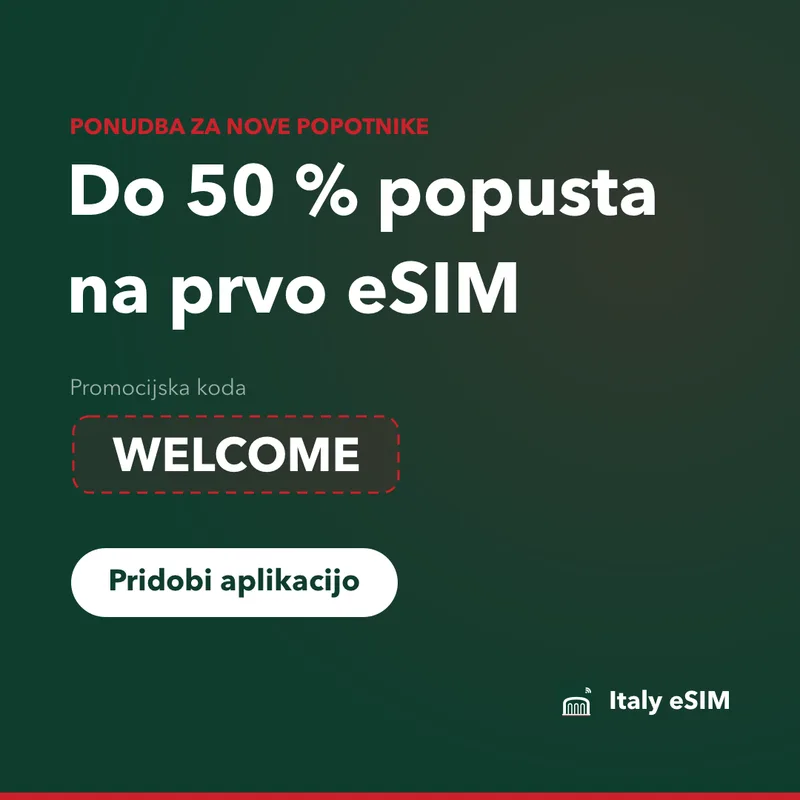 Promocijska Koda Italy eSIM — WELCOME, 15% Popusta