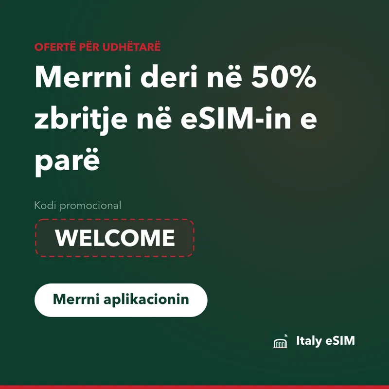 Kodi promo i Italy eSIM — WELCOME, 15% zbritje