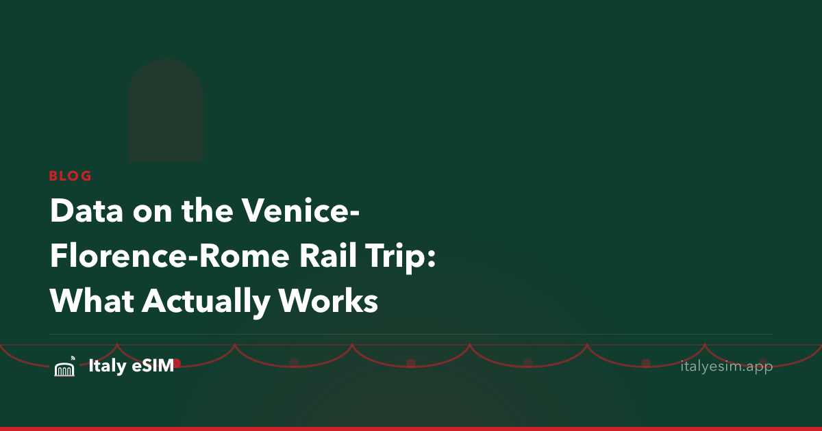 Data on the Venice-Florence-Rome Rail Trip: What Actually Works
