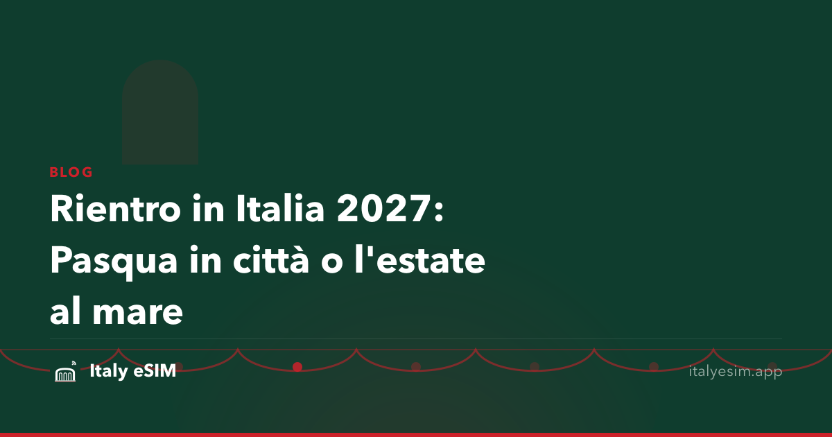 Rientro in Italia 2027: Pasqua in città o l'estate al mare