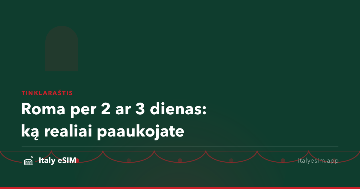 Roma per 2 ar 3 dienas: ką realiai paaukojate