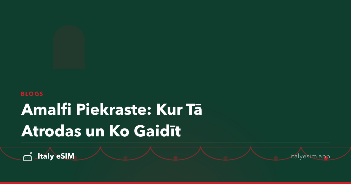 Amalfi Piekraste: Kur Tā Atrodas un Ko Gaidīt