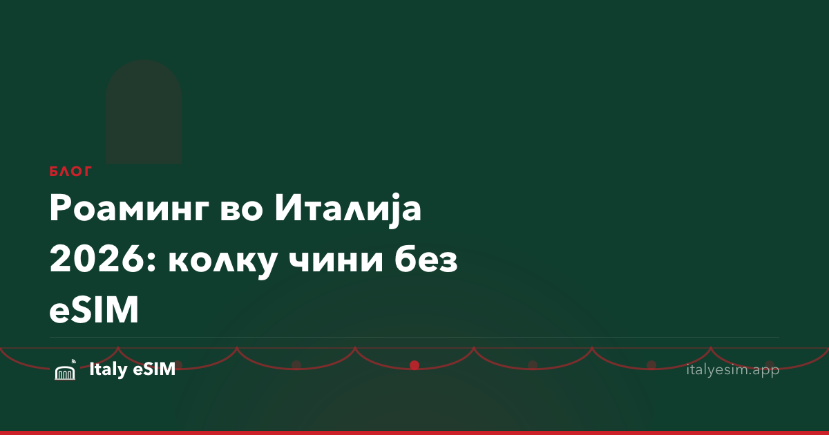Роаминг во Италија 2026: колку чини без eSIM