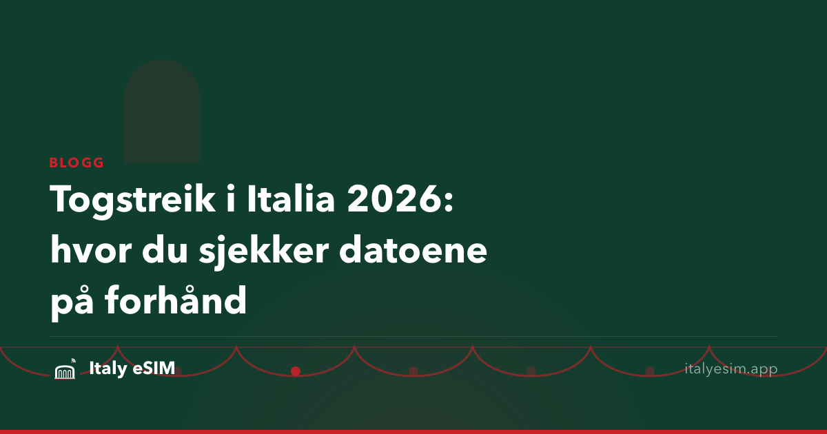 Togstreik i Italia 2026: hvor du sjekker datoene på forhånd