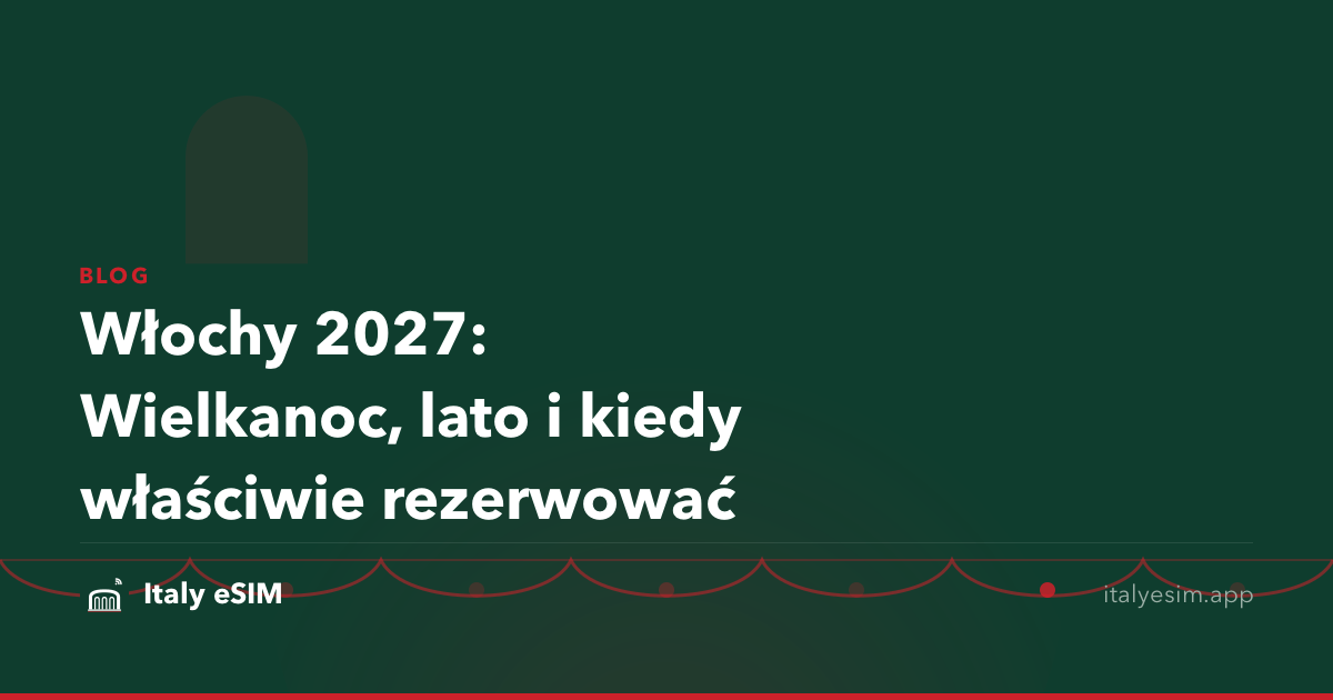 Włochy 2027: Wielkanoc, lato i kiedy właściwie rezerwować