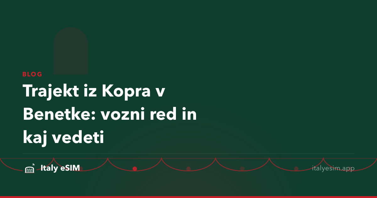 Trajekt iz Kopra v Benetke: vozni red in kaj vedeti
