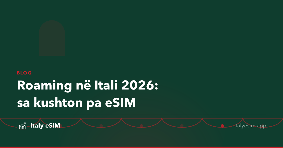 Roaming në Itali 2026: sa kushton pa eSIM