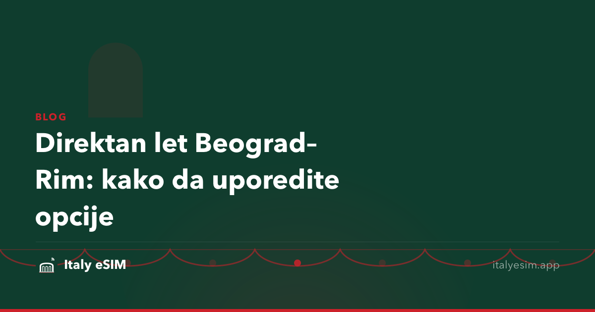 Direktan let Beograd–Rim: kako da uporedite opcije