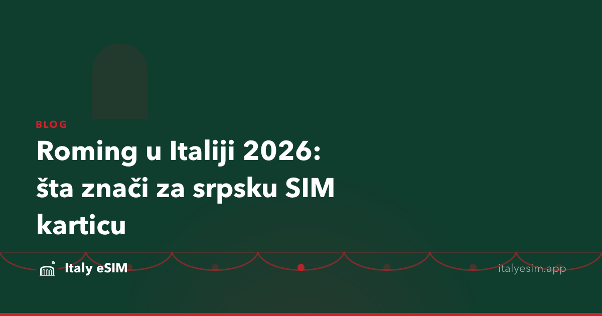 Roming u Italiji 2026: šta znači za srpsku SIM karticu