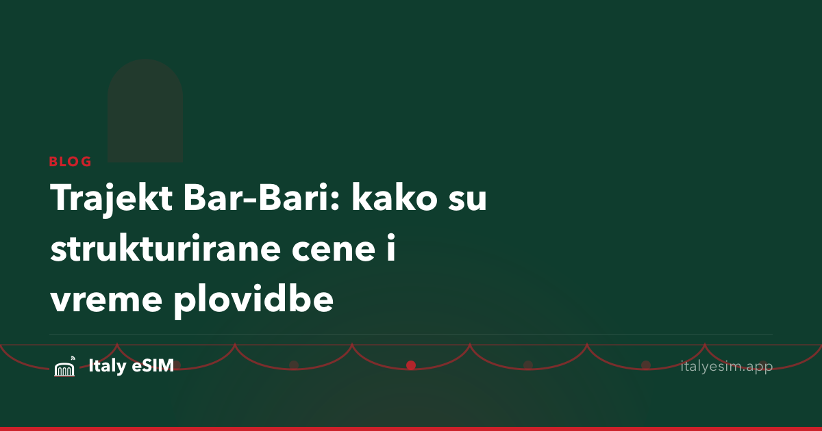 Trajekt Bar–Bari: kako su strukturirane cene i vreme plovidbe